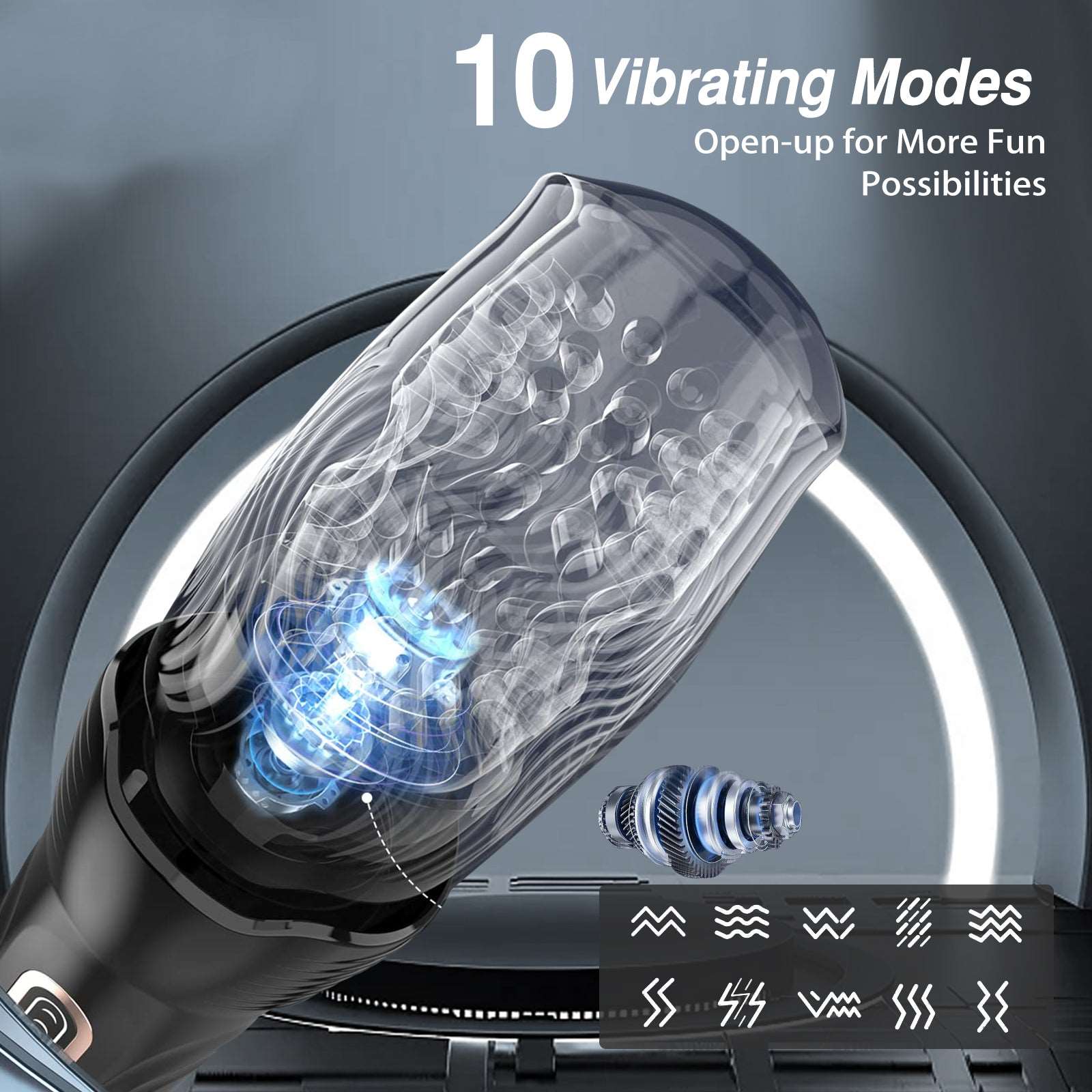 Lurevibe - 3.0 Version Male Rose Thrusting Rotating And Vibrating Oral Sex Masturbation Cup