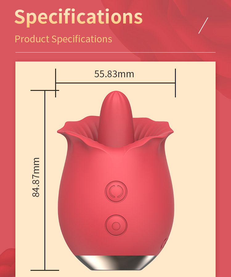 Lurevibe - Powerful Rose Toy Vibrator With Tongue Licking Oral Nipple Clit Clitoris Stimulator - Lurevibe