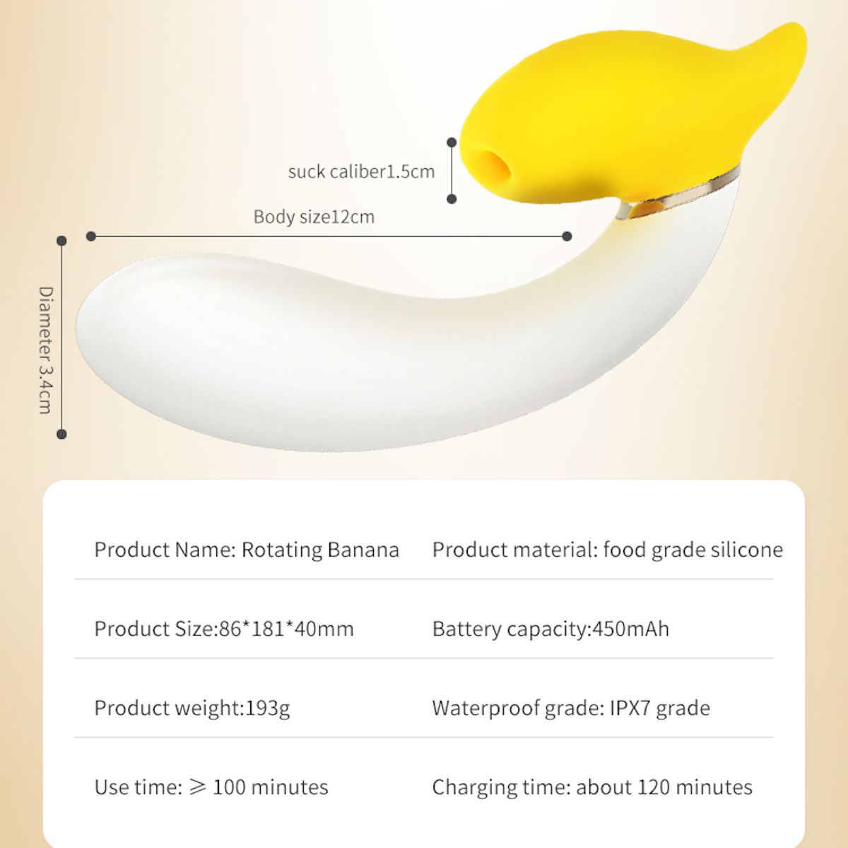 Lurevibe - Rotating Banana Vibrator Sucking Double Vibration Masturbation Sex Toy - Lurevibe