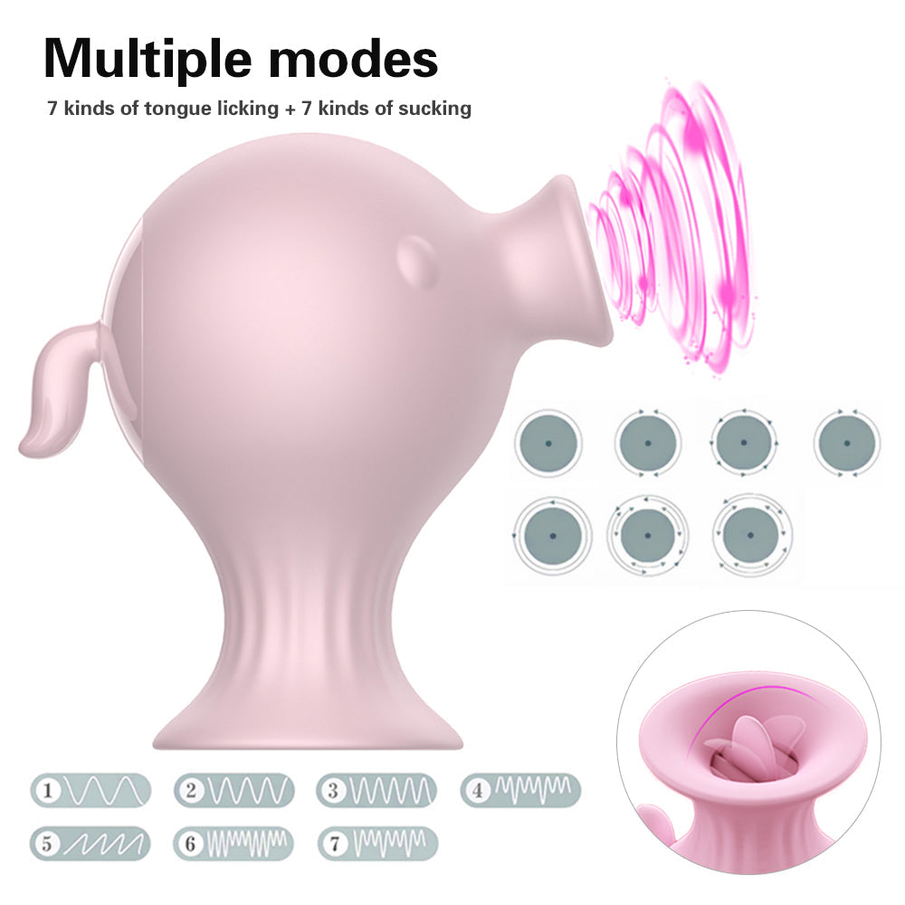 Lurevibe - 7 Speed Tongue Licking Stimulator Clitoris Sucking Vibrator Vagina Nipple Sucker - Lurevibe