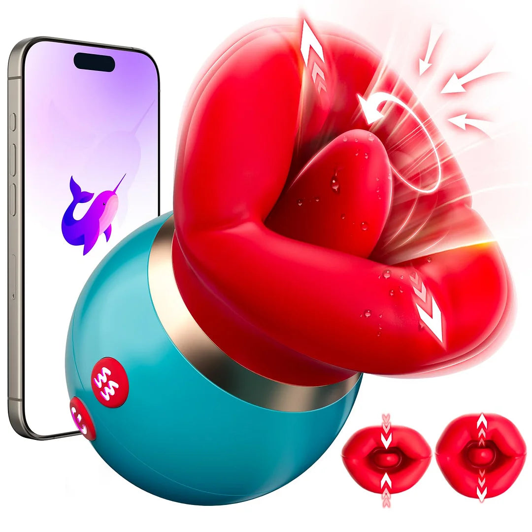 Lurevibe - 3 in 1 App Remote Control Big Mouth Vibrator With 360° Tongue Licking & Sucking & Vibrating - Lurevibe